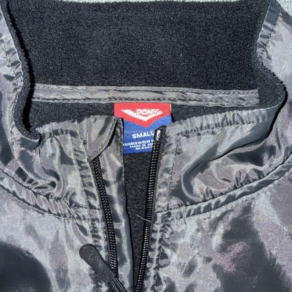 Pony Fleece Jacket Mens Small Black Full Zip Long Sleeve Activewear